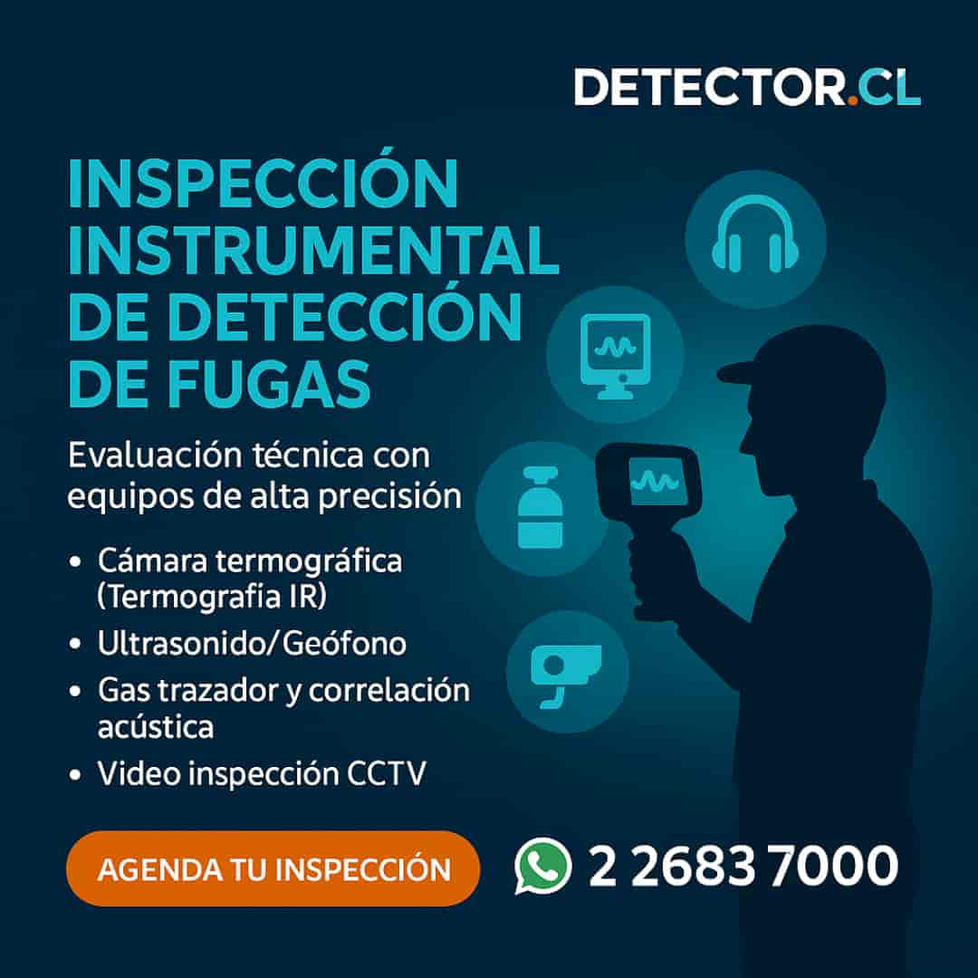 Inspección instrumental con geófono, termografía y gas trazador